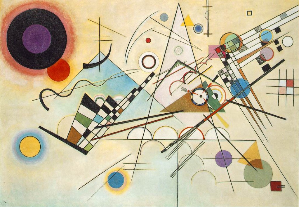 Composition VIII by Wassily Kandinsky — geometric abstractions, colors, and shapes composed into one coherent work